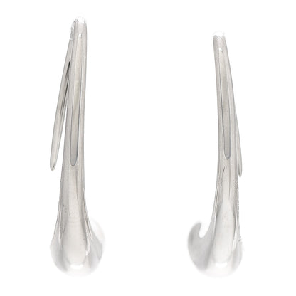 Tiffany Sterling Silver Elsa Peretti Teardrop Hoop Earrings 1 of 5