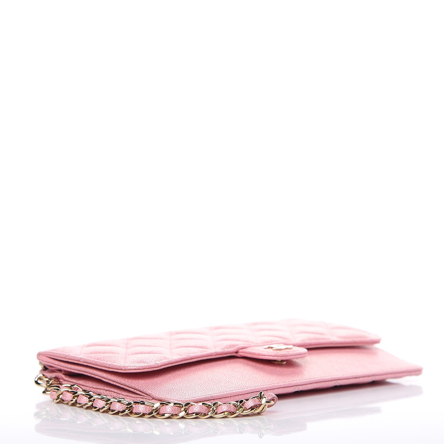Chanel Iridescent Caviar Quilted Classic Pouch With Handle Rose Pink 4 of 12