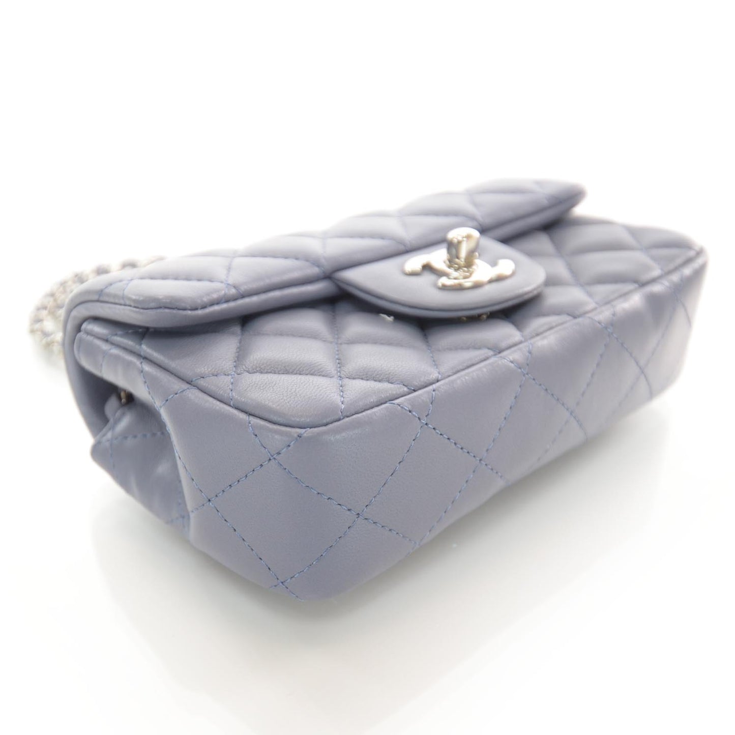 Lambskin Quilted Extra Mini Flap Lavender
