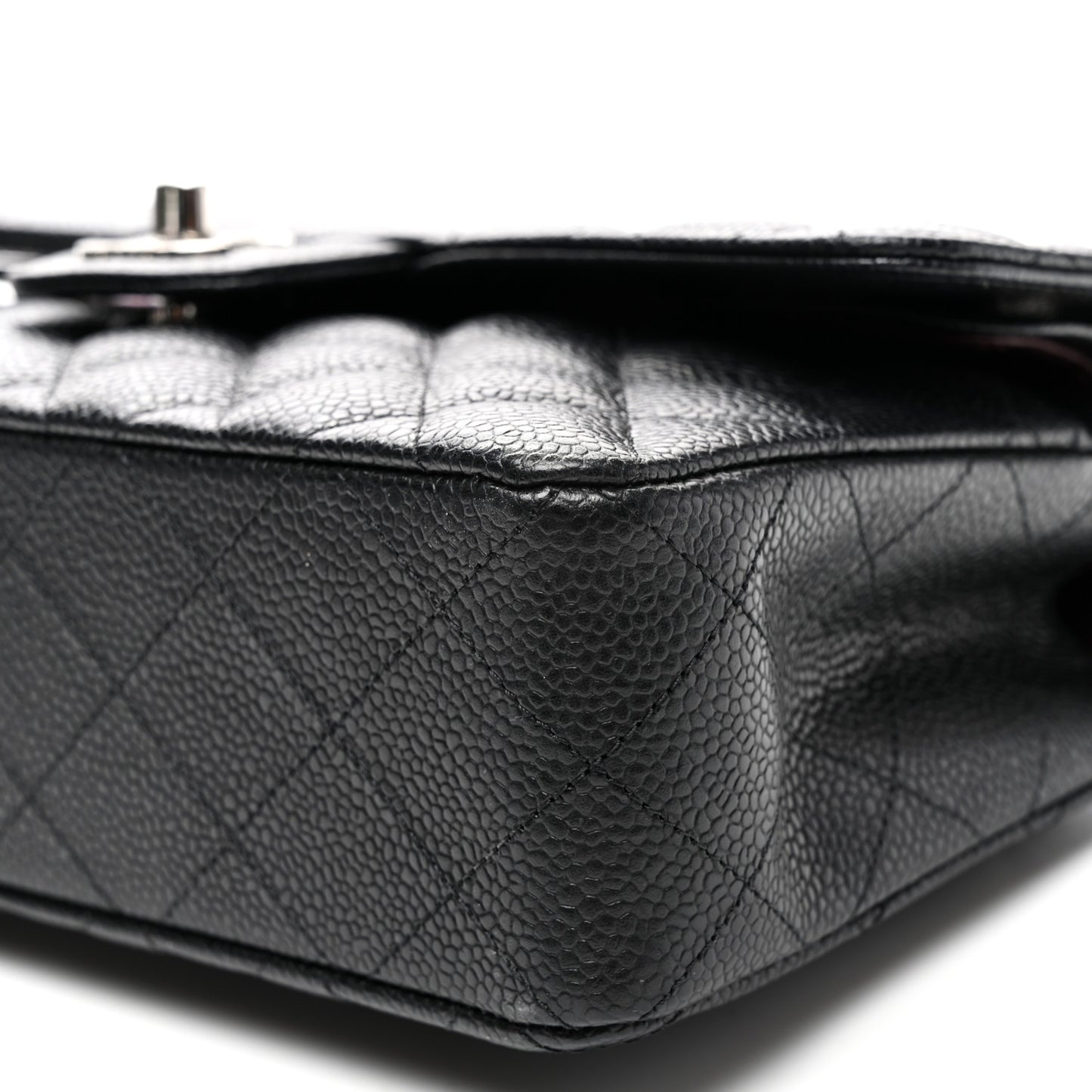 Caviar Quilted Small Double Flap Black