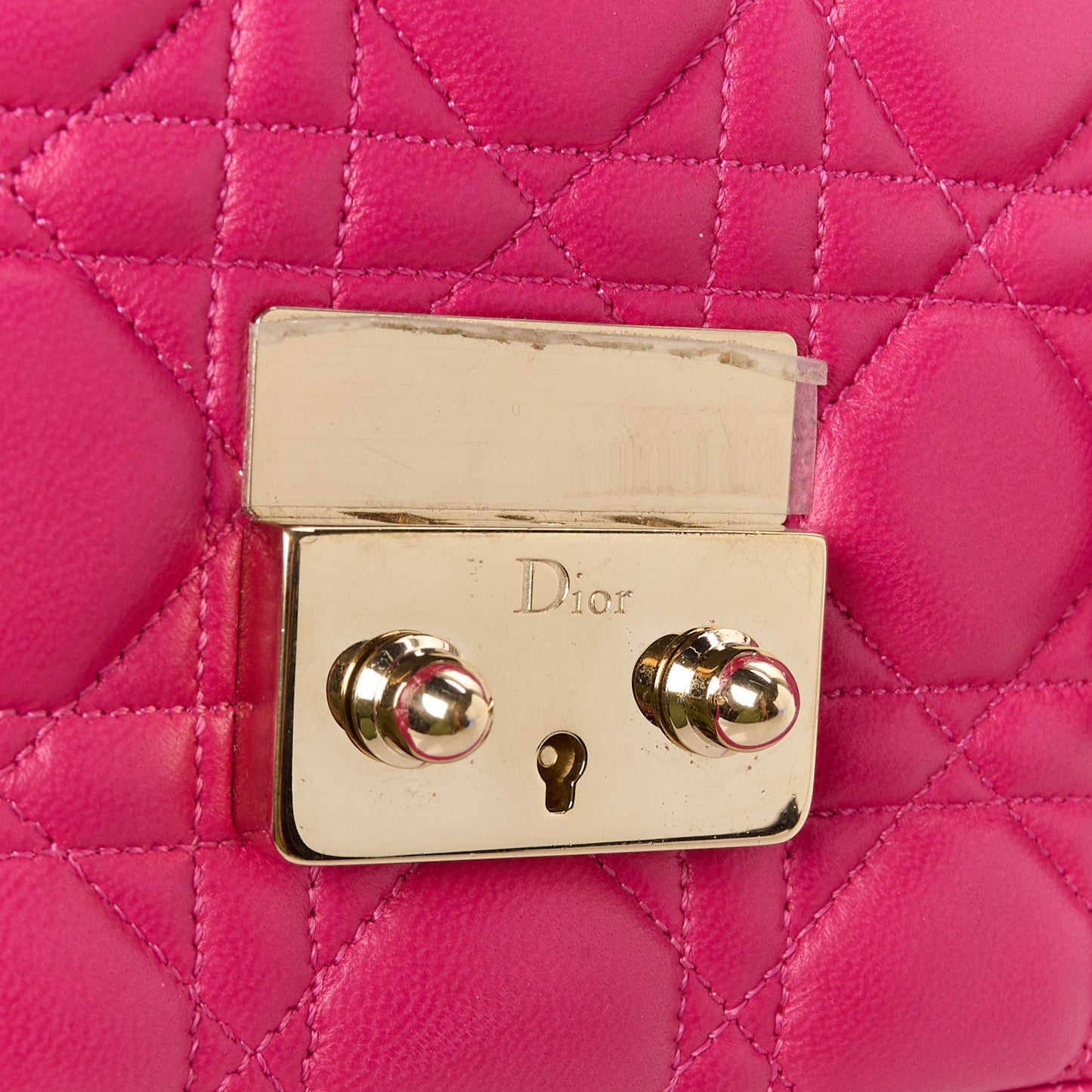 Lambskin Cannage Medium Miss Dior Flap Fuchsia