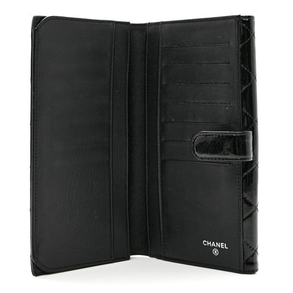 Chanel Patent Quilted Large Flap Wallet Black 5 of 10