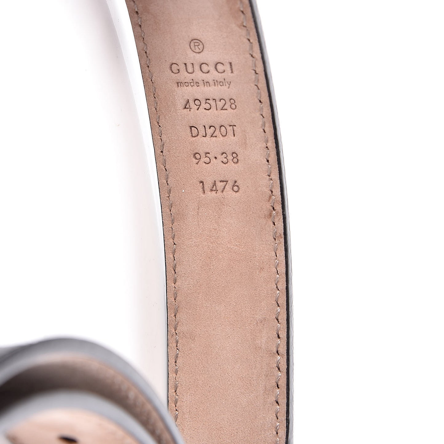 Calfskin Framed Double G Belt 95 38 Black