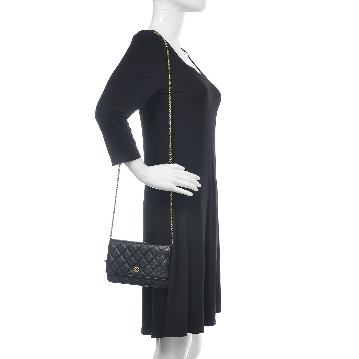 Chanel Caviar Quilted Wallet On Chain WOC Black 2 of 16