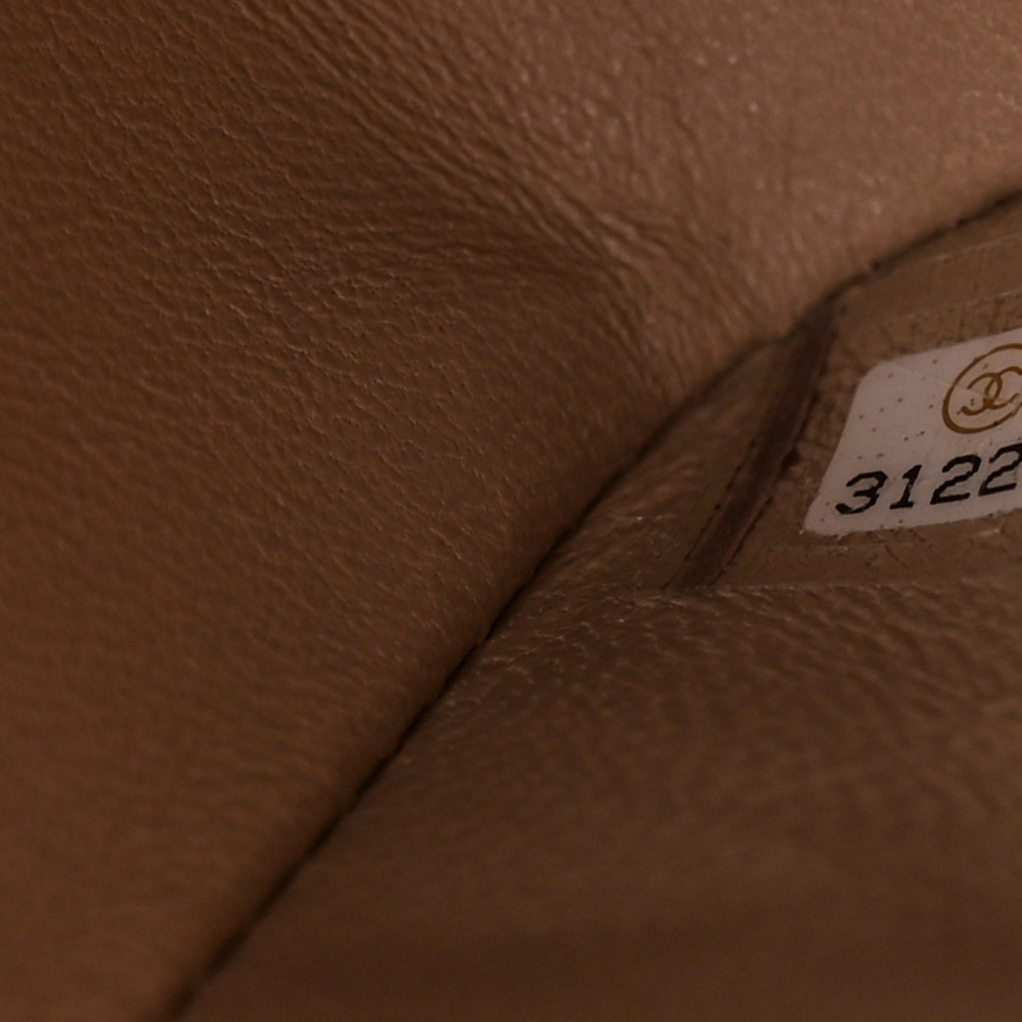 Iridescent Caviar Quilted Medium Double Flap Dark Beige