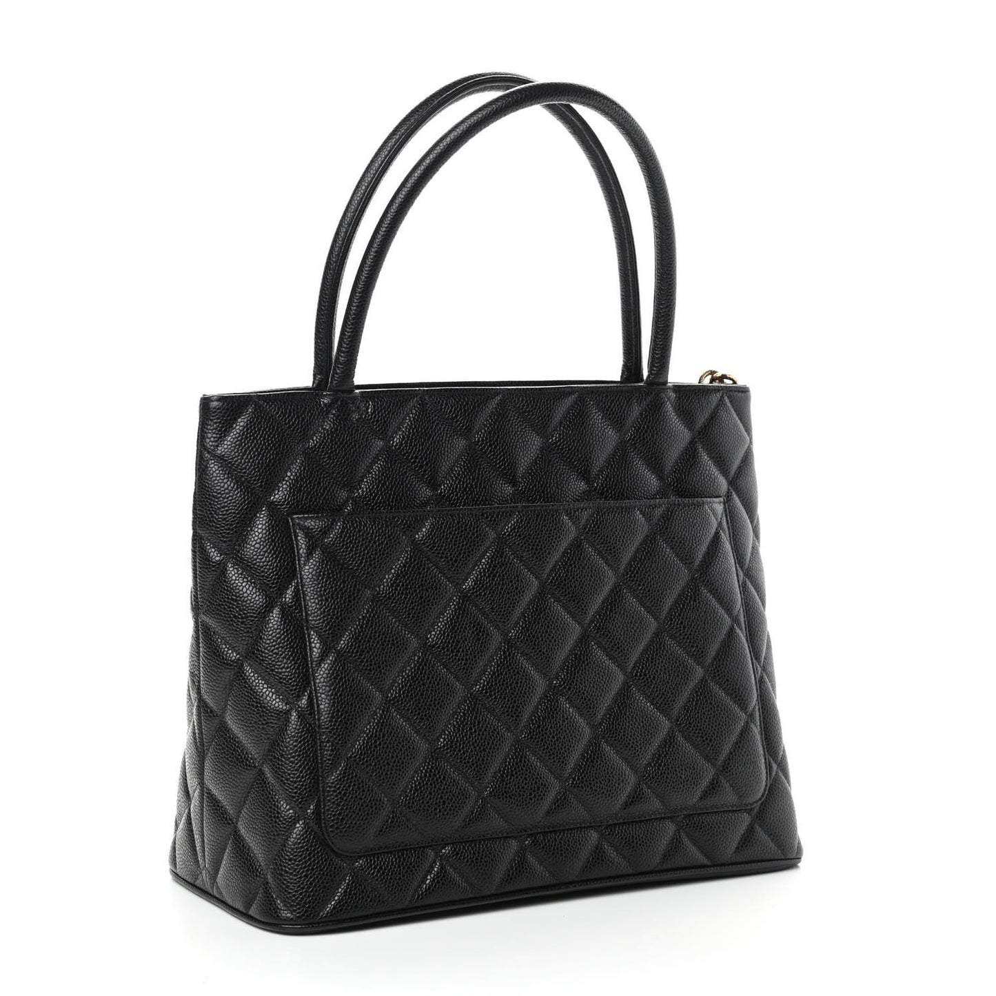 Caviar Quilted Medallion Tote Black