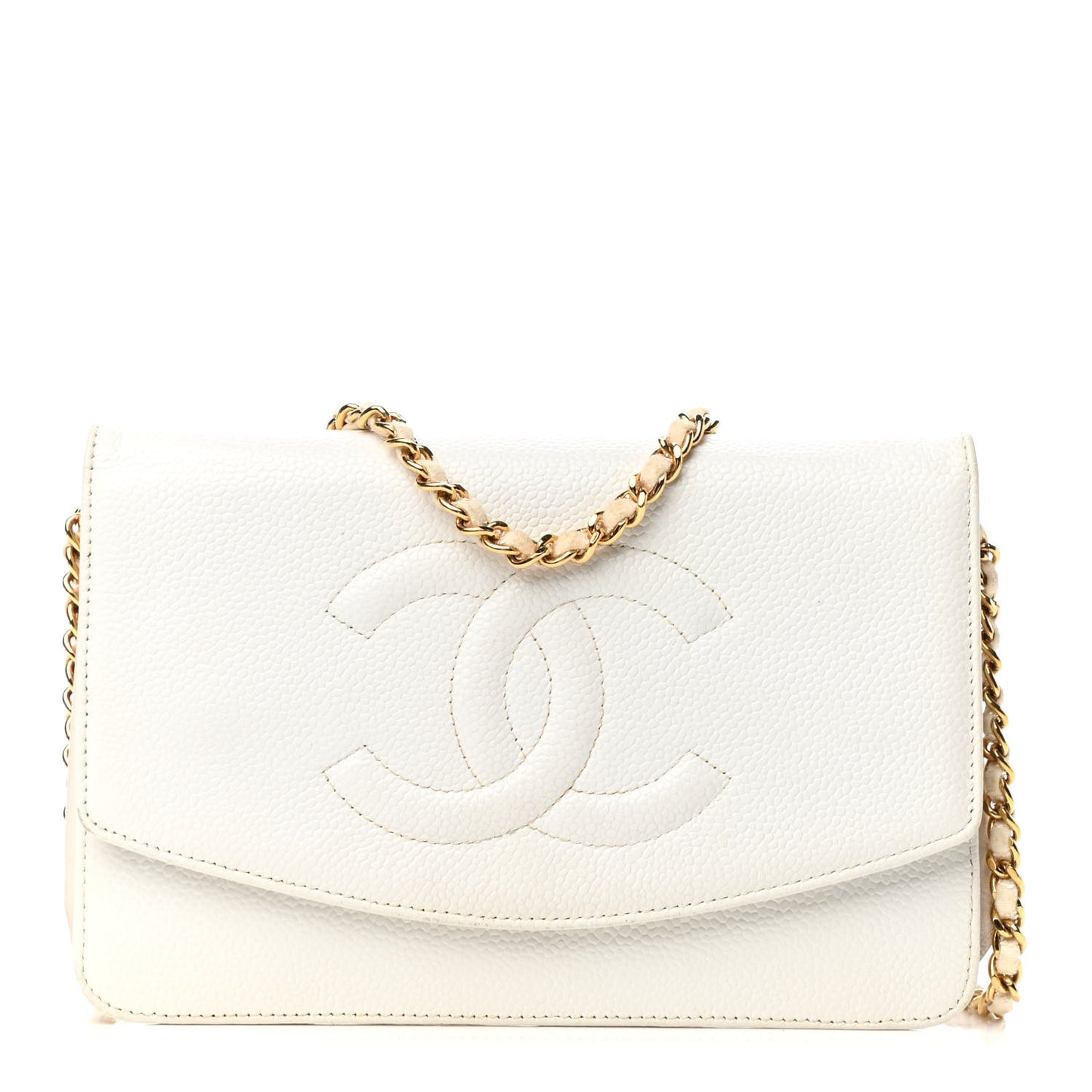 Caviar Timeless CC Wallet on Chain WOC White