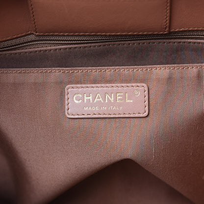 Chanel Calfskin Quilted Large Boy Tote Camel 6 of 15