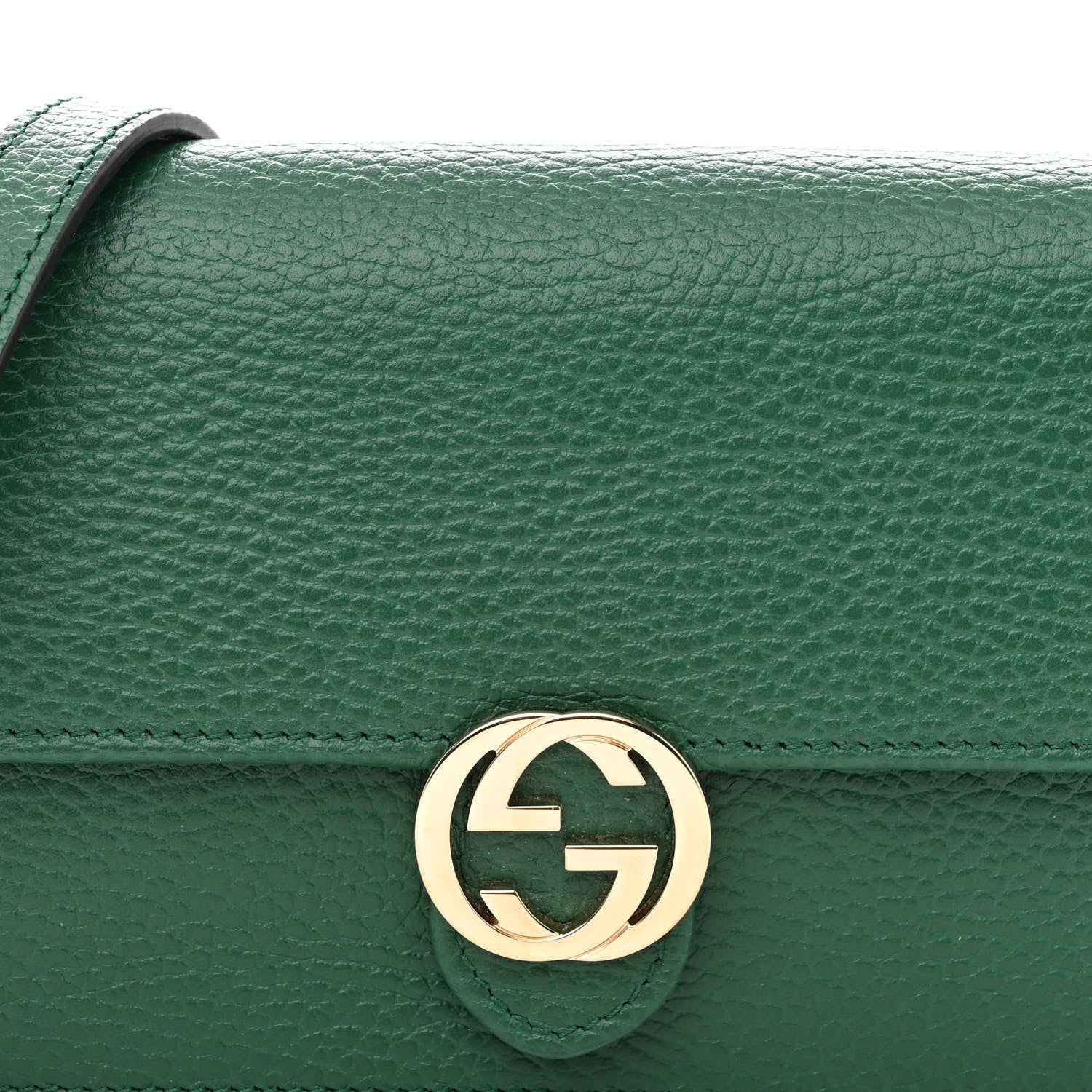 Gucci Dollar Calfskin Interlocking G Chain Wallet Emerald 7 of 9