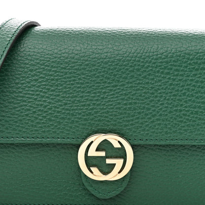 Gucci Dollar Calfskin Interlocking G Chain Wallet Emerald 7 of 9