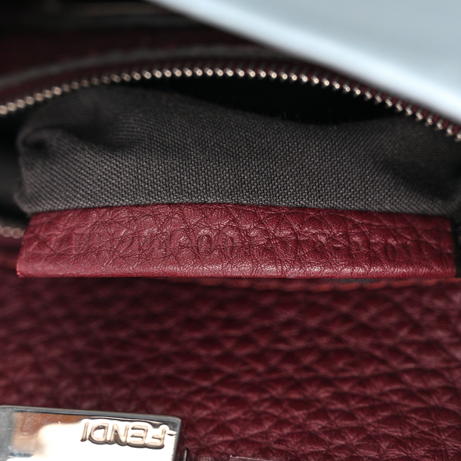 Fendi Cuoio Romano Selleria Bi-Color Mini Peekaboo Iconic Satchel Nube Bordeaux 8 of 11