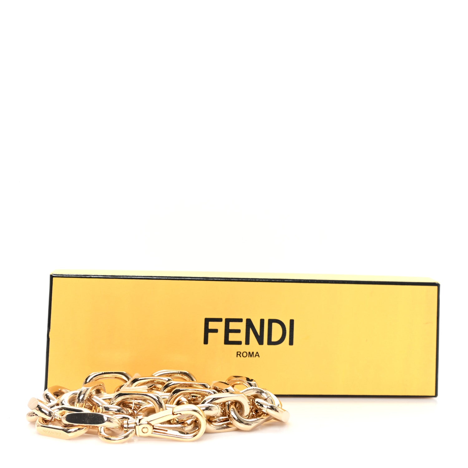 Fendi Metal Diamond Metallo Chain Strap Oro Soft 4 of 4