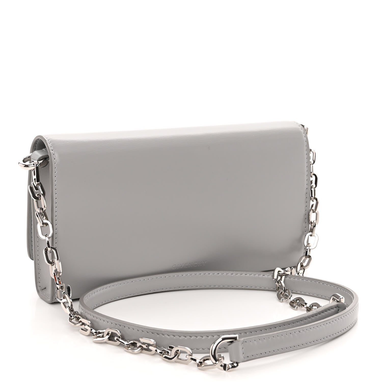 Givenchy Calfskin 4G Wallet on Chain Cloud Grey 3 of 12