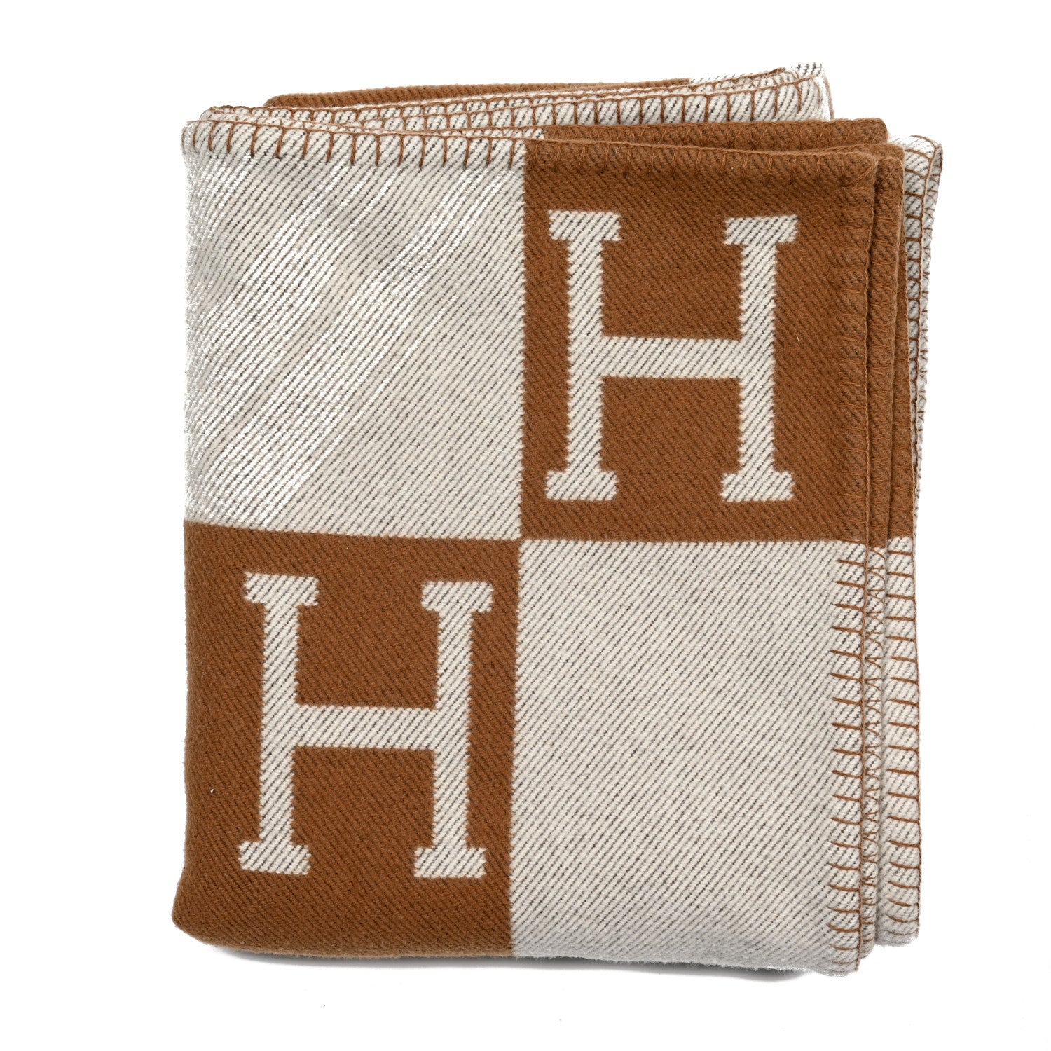 Hermes Wool Cashmere Avalon Blanket Ecru Camel 1 of 3