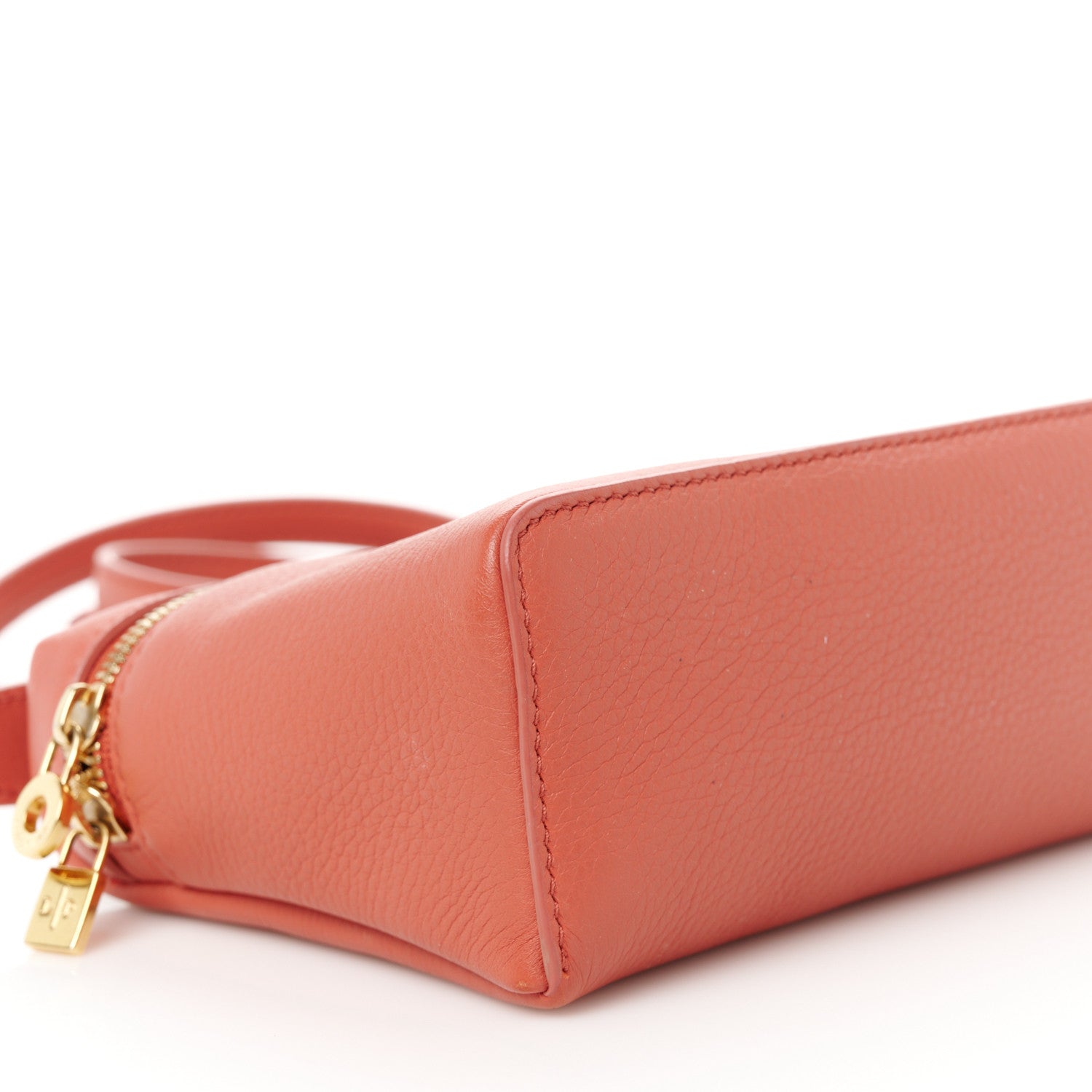 Loro Piana Grained Calfskin L19 Extra Pocket Pouch Coral Fiction 9 of 11