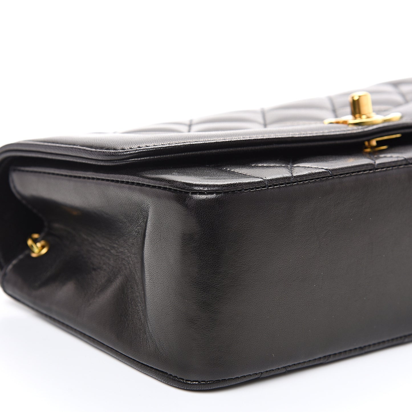 Lambskin Quilted Small Single Flap Black