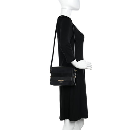 Burberry Calfskin Lizard Embossed Two Tone Small Grace Bag Black 2 of 12