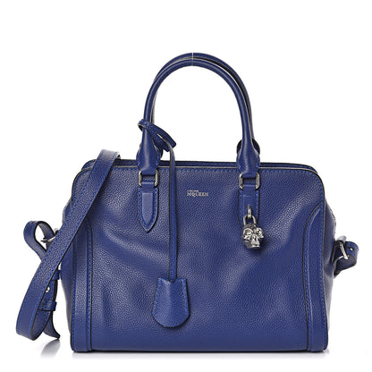 Alexander McQueen Pebbled Calfskin Small Skull Padlock Zip Around Tote Ultramarine 1 of 9