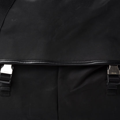 Prada Tessuto Nylon Saffiano Logo Messenger Bag Black 10 of 10