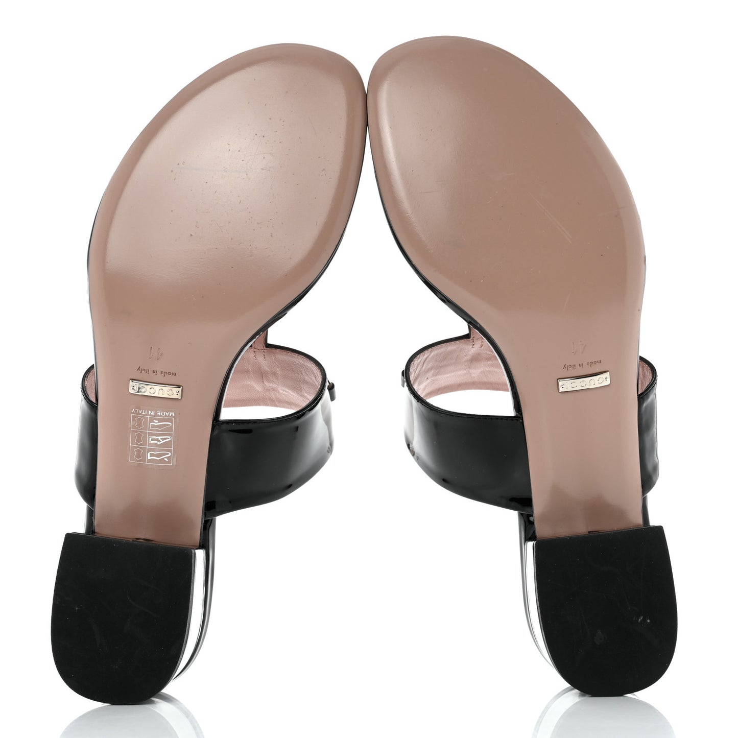 Patent Horsebit Thong Sandals 41 Black