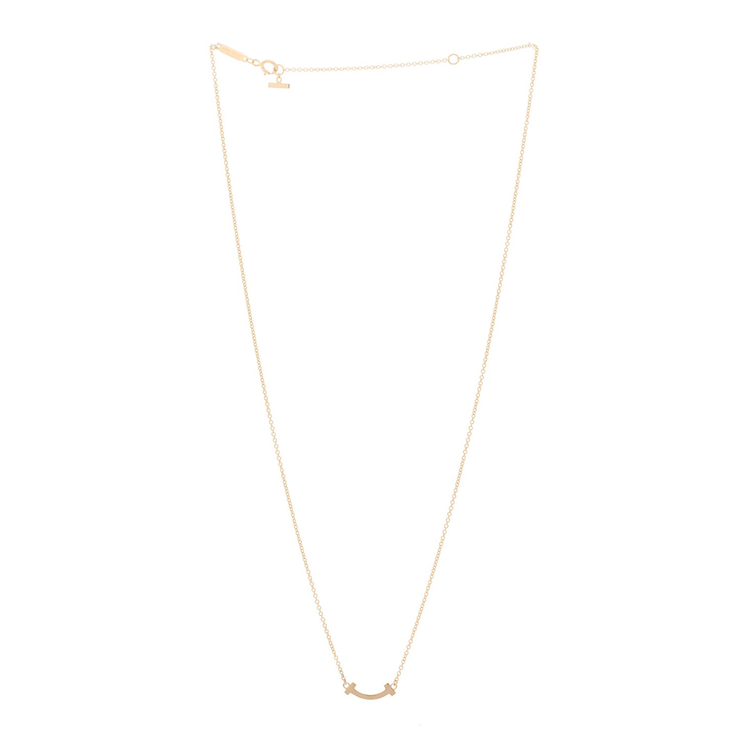 18K Rose Gold Mini T Smile Pendant Necklace