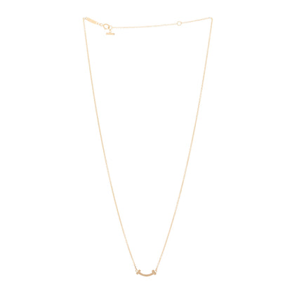 Tiffany 18K Rose Gold Mini T Smile Pendant Necklace 3 of 5