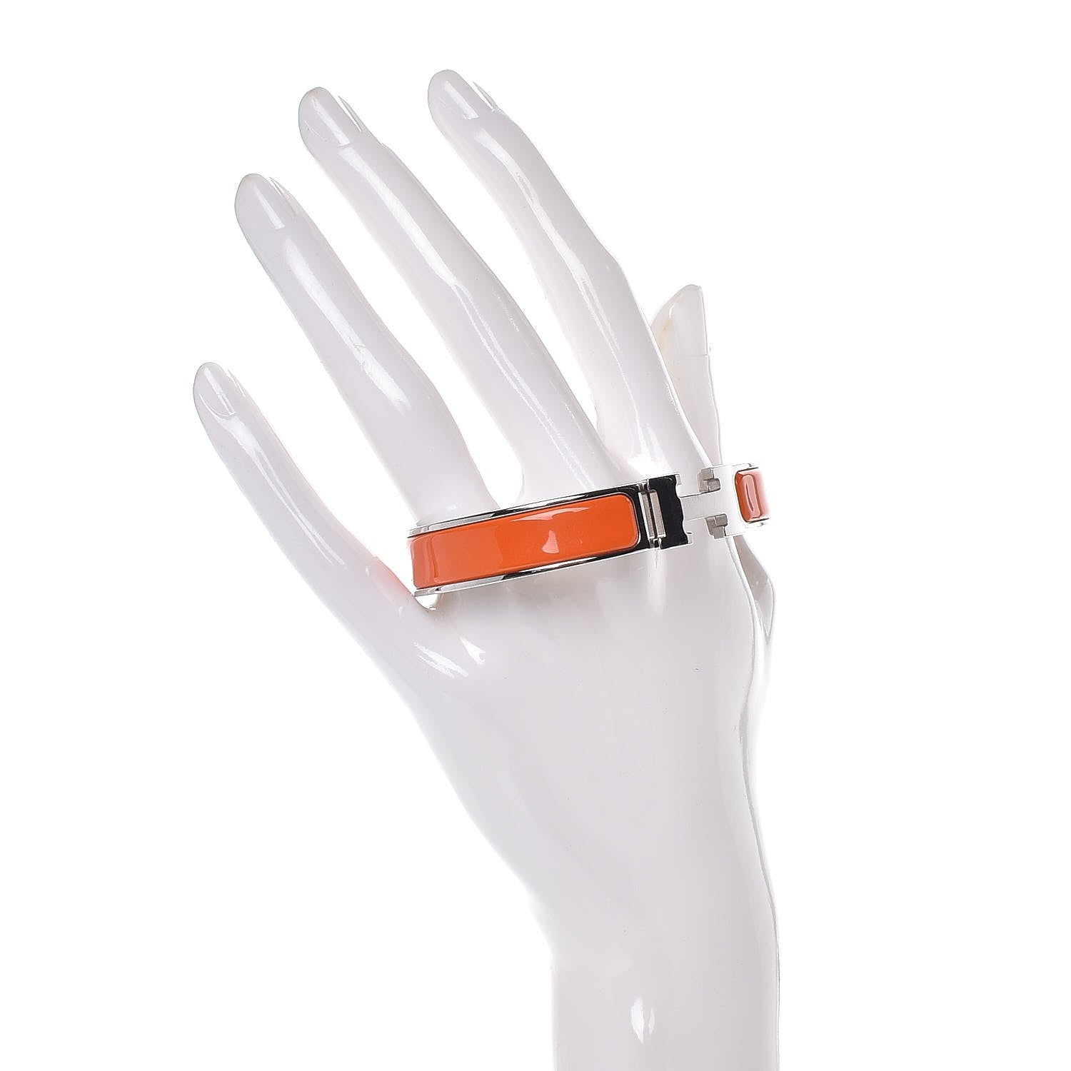 Hermes Enamel Narrow Clic Clac H Bracelet GM Orange 2 of 6