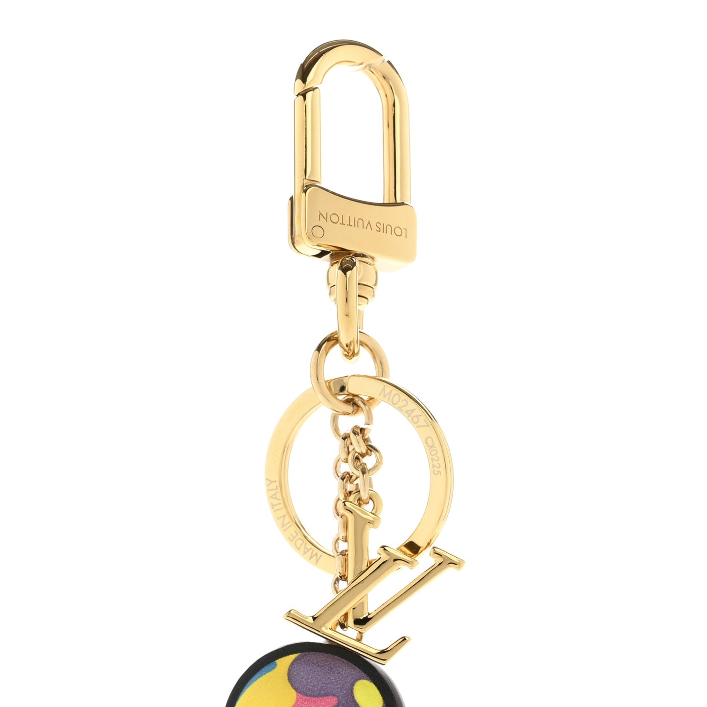 LV x TM Cowhide Monogram Superflat Panda Key Ring Bag Charm Multicolor