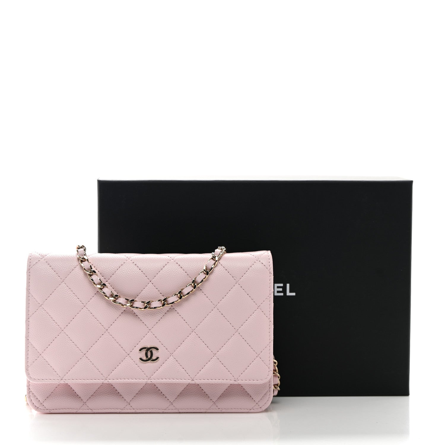 Chanel Caviar Quilted Wallet on Chain WOC Light Pink 12 of 12