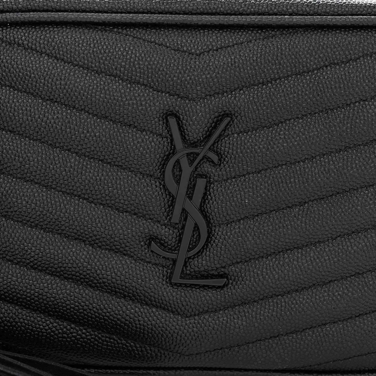Saint Laurent Grain De Poudre Matelasse Monogram Mini Lou Camera Bag Black 8 of 10