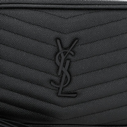 Saint Laurent Grain De Poudre Matelasse Monogram Mini Lou Camera Bag Black 8 of 10