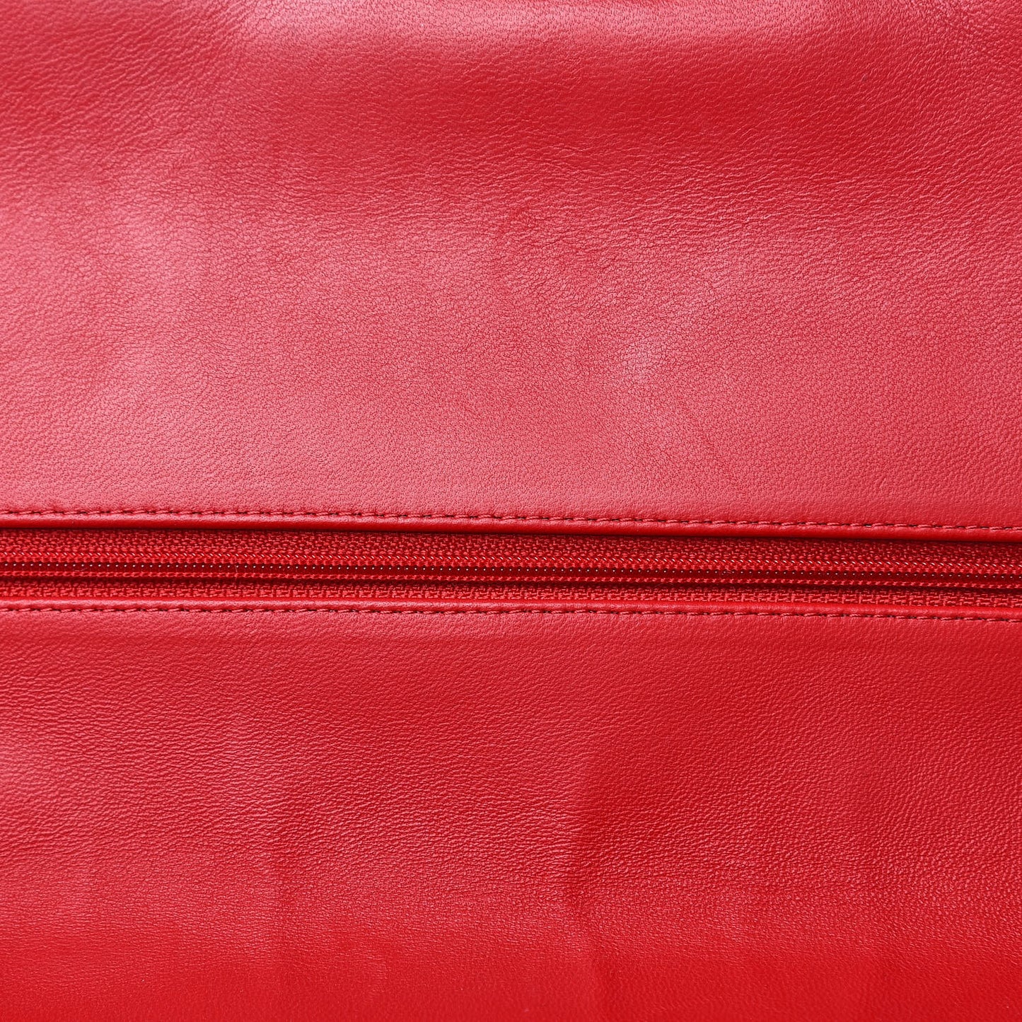Patent Quilted Jumbo Double Flap Dark Red