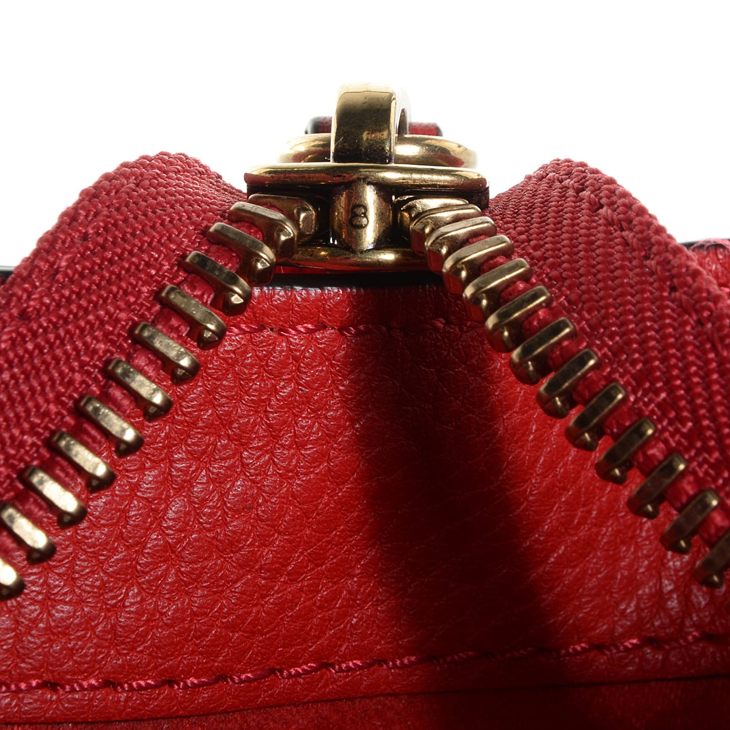 Drummed Calfskin Mini Luggage Coquelicot