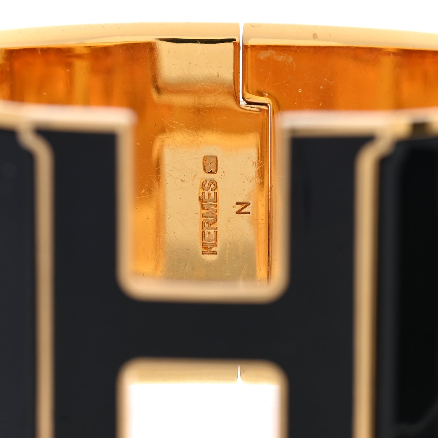 Enamel Extra Wide Clic Clac H Bracelet GM Black