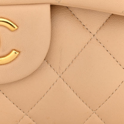 Chanel Lambskin Quilted Jumbo Double Flap Beige 14 of 26