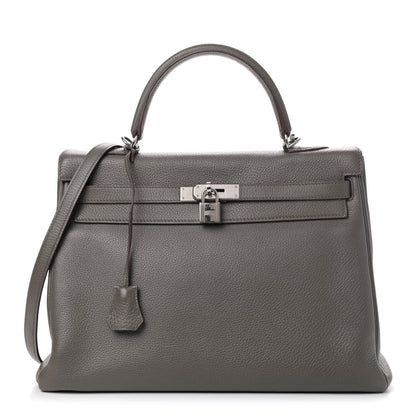Hermes Taurillon Clemence Kelly Retourne 35 Etain 1 of 12