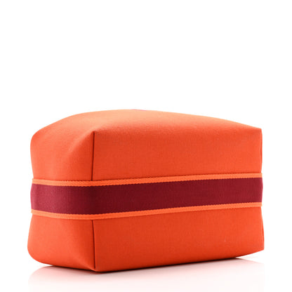 Hermes Canvas Large Bride-A-Brac Pouch Orange Feu Burgundy 4 of 6