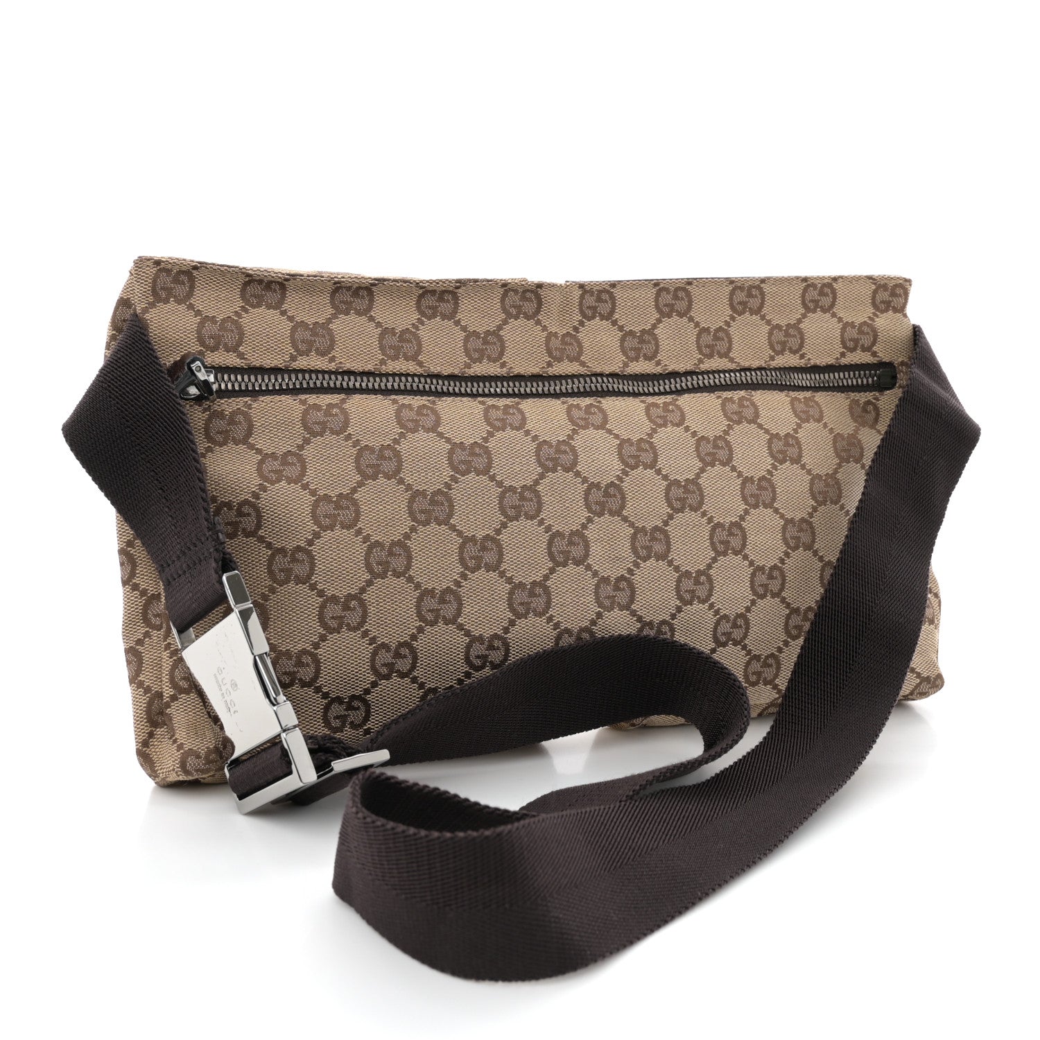 Gucci GG Monogram Double Pocket Belt Bag Dark Brown 3 of 13
