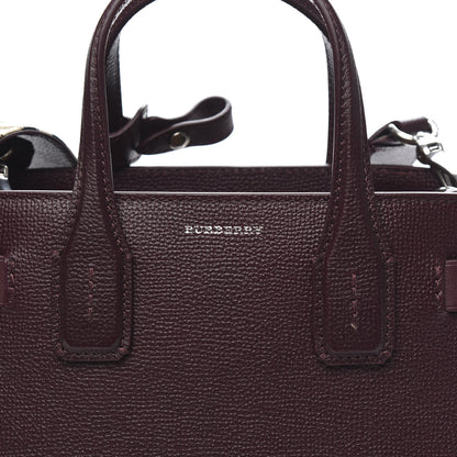 Burberry Grainy Calfskin House Check Small Banner Tote Mahogany Red 11 of 11