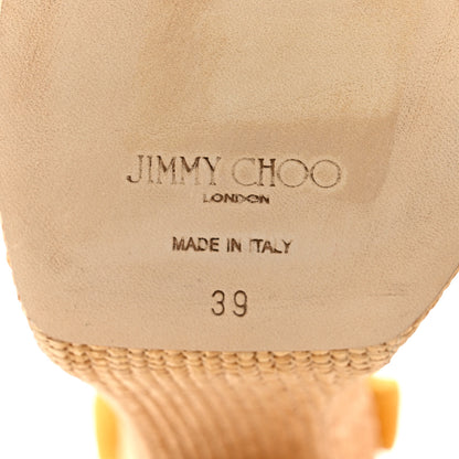 Jimmy Choo Suede Raffia Pump Gaia 140 Sandals 39 Sunflower Natural 6 of 8