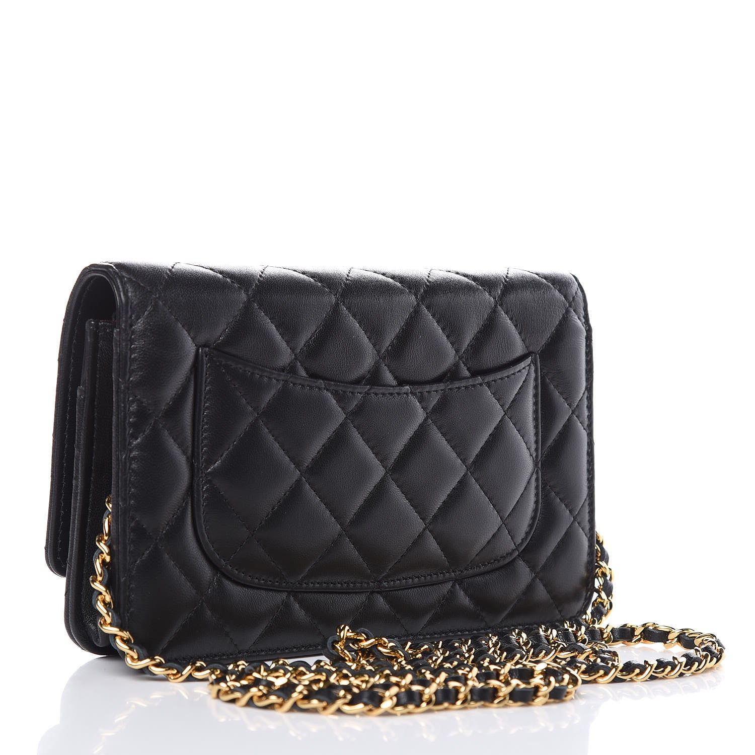 Chanel Lambskin Quilted Wallet On Chain WOC Black 3 of 11