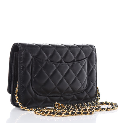 Chanel Lambskin Quilted Wallet On Chain WOC Black 3 of 11