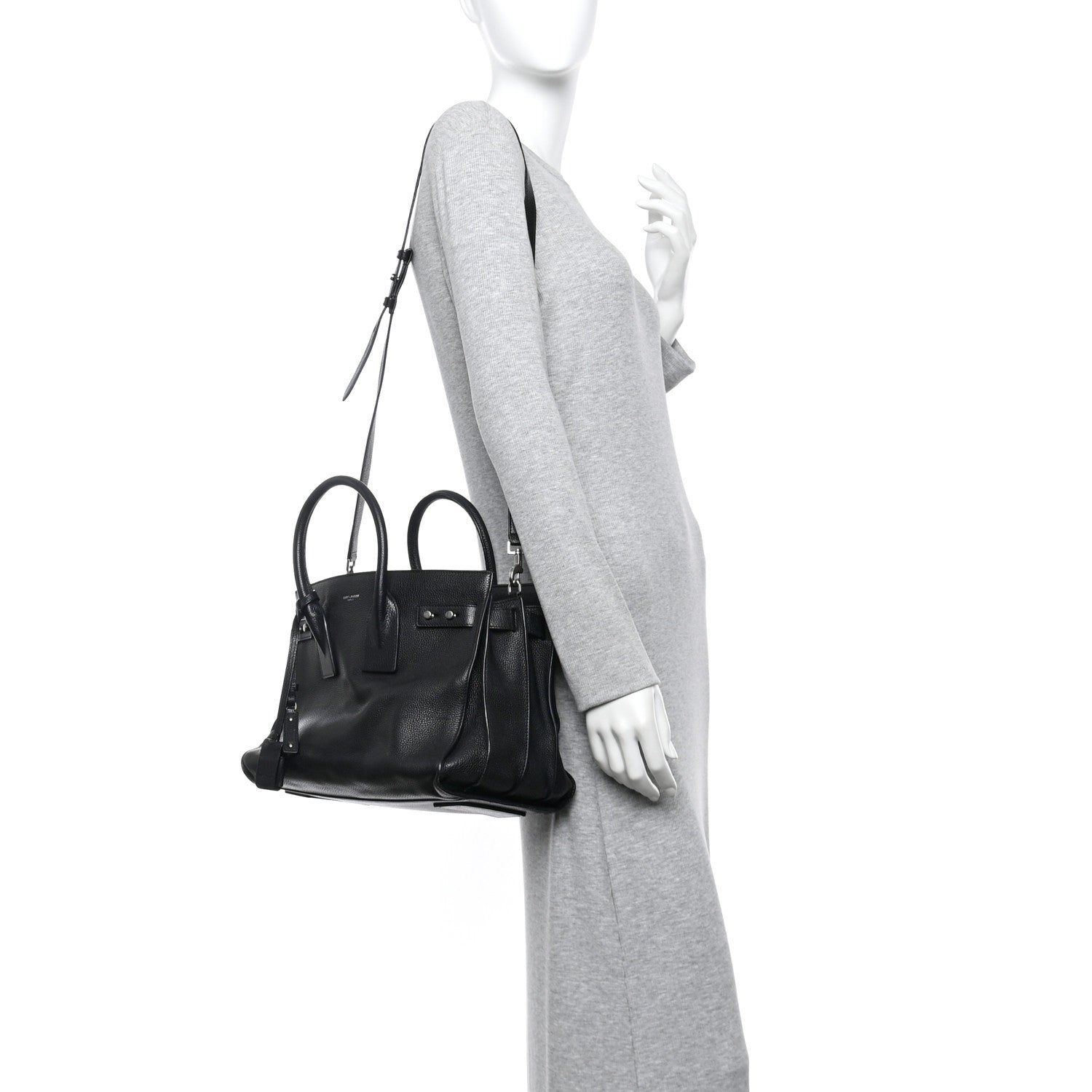 Saint Laurent Grained Calfskin Small Supple Sac De Jour Black 2 of 14