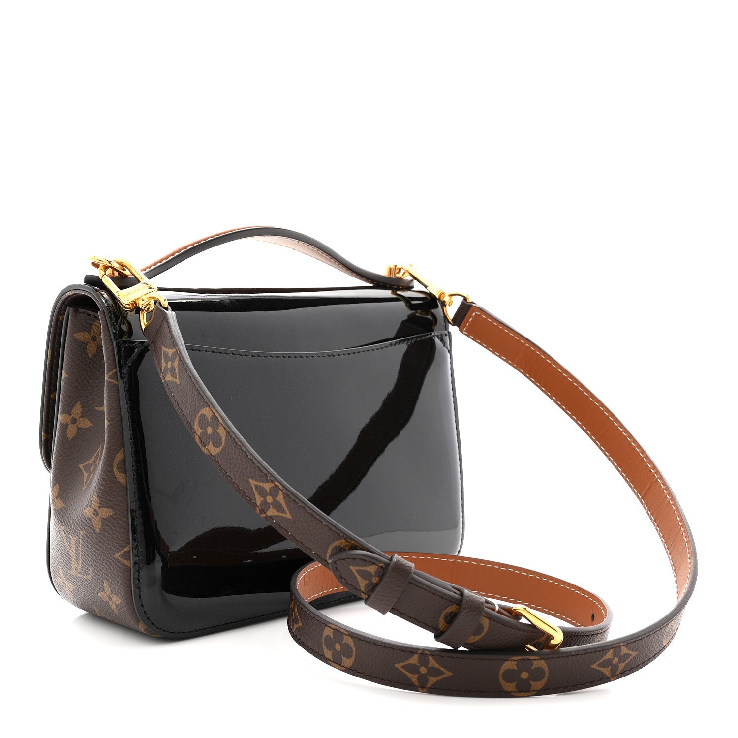 Louis Vuitton Patent Calfskin Monogram Cherrywood BB Black 3 of 11