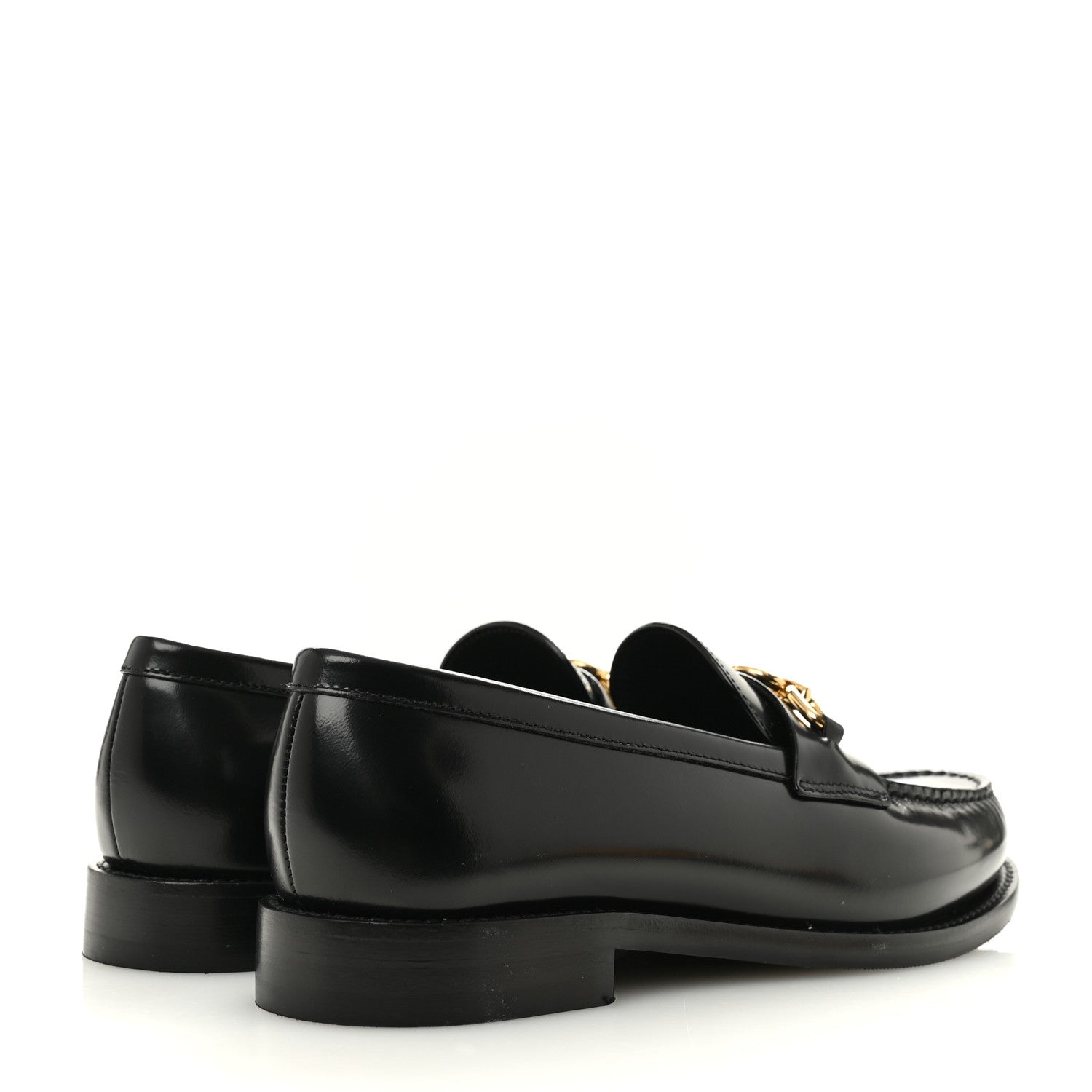 Louis Vuitton Glazed Calfskin Chess Flat Loafer 37.5 Black 5 of 10