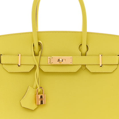 Hermes Epsom Birkin 30 Lime 10 of 14