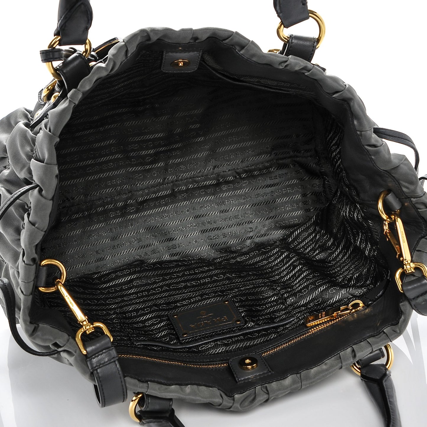 Tessuto Nylon Gaufre Tote Ardesia