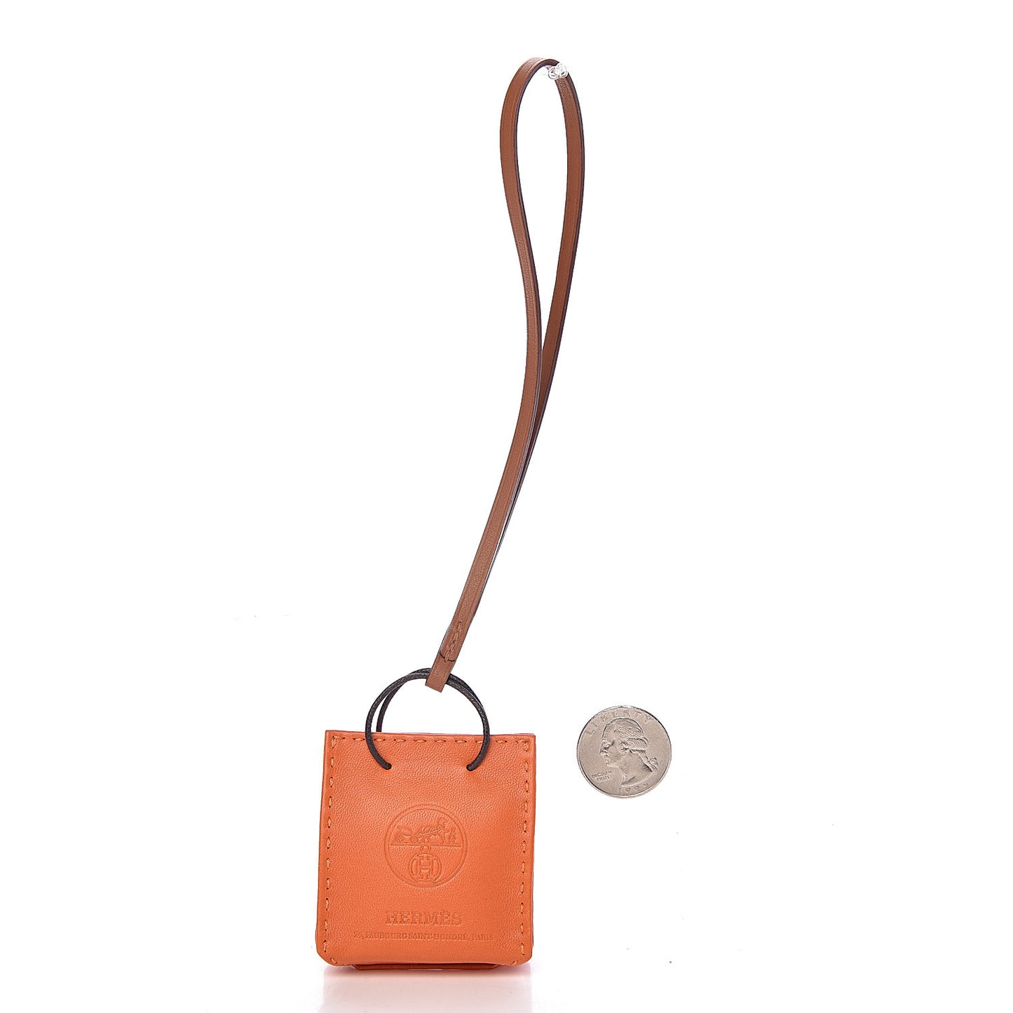 Milo Lambskin Swift Shopping Bag Charm Feu Gold