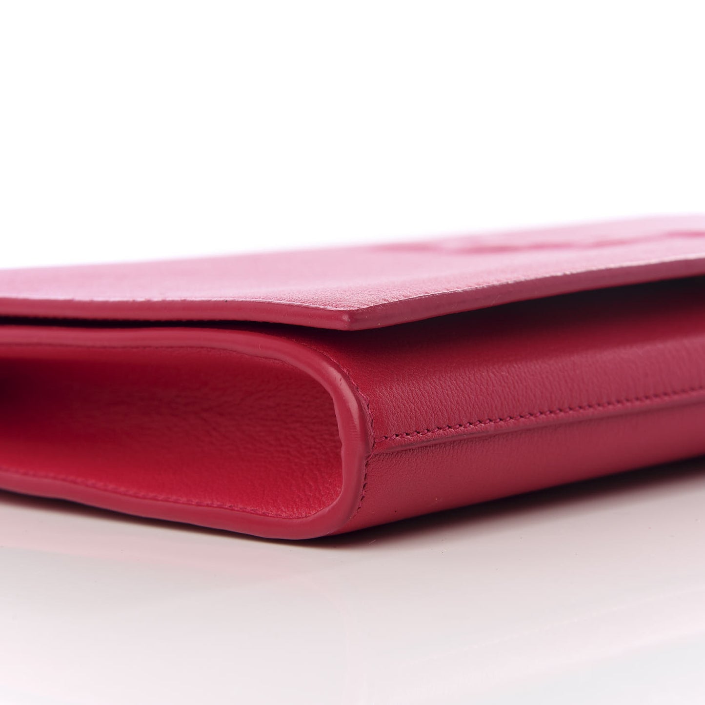 Goatskin Monogram Large Belle De Jour Clutch Lipstick Fuchsia