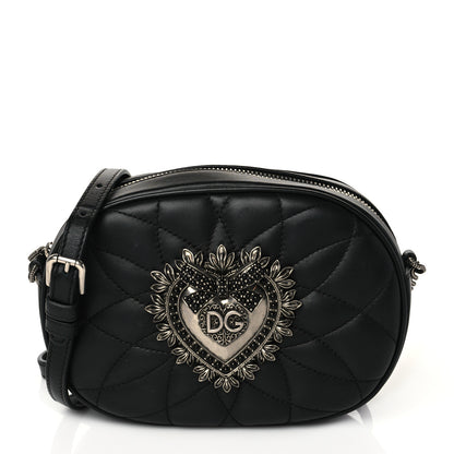 Dolce & Gabbana Smooth Calfskin Mini Devotion Camera Bag Black 1 of 9